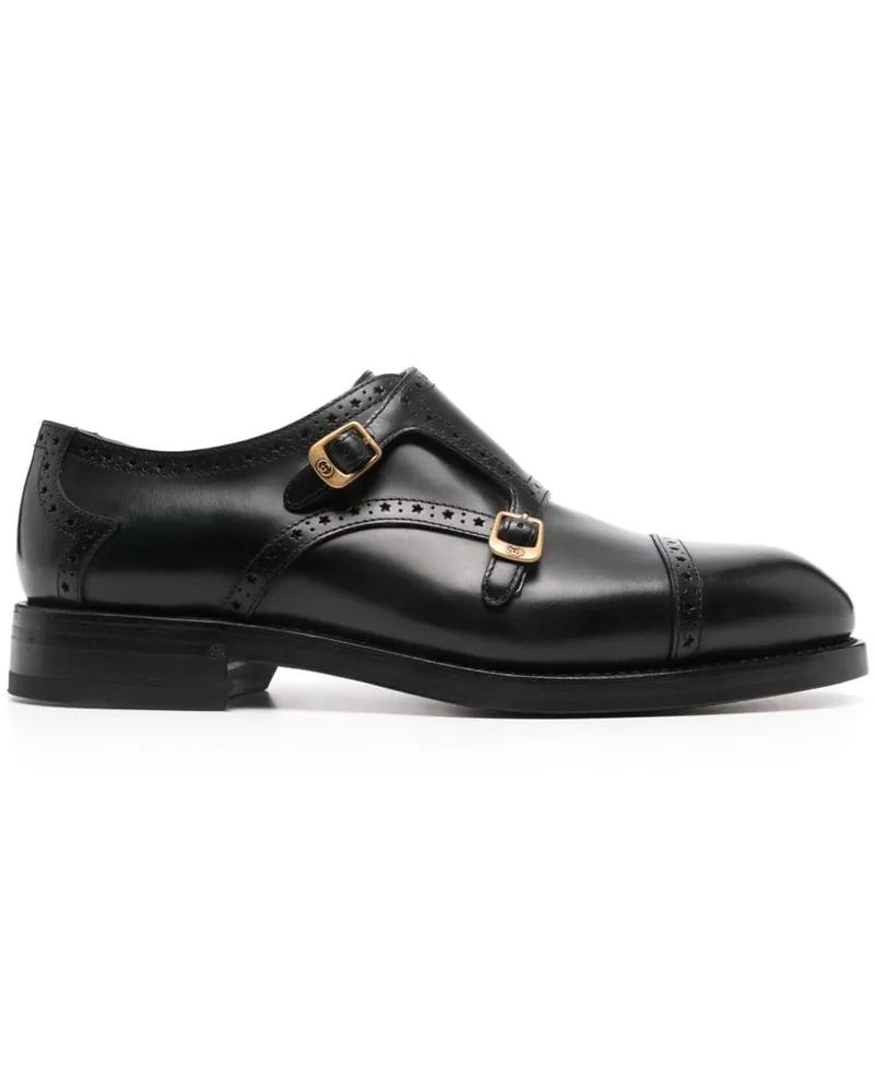Gucci Monk-Schuhe mit Ziernaht Schwarz