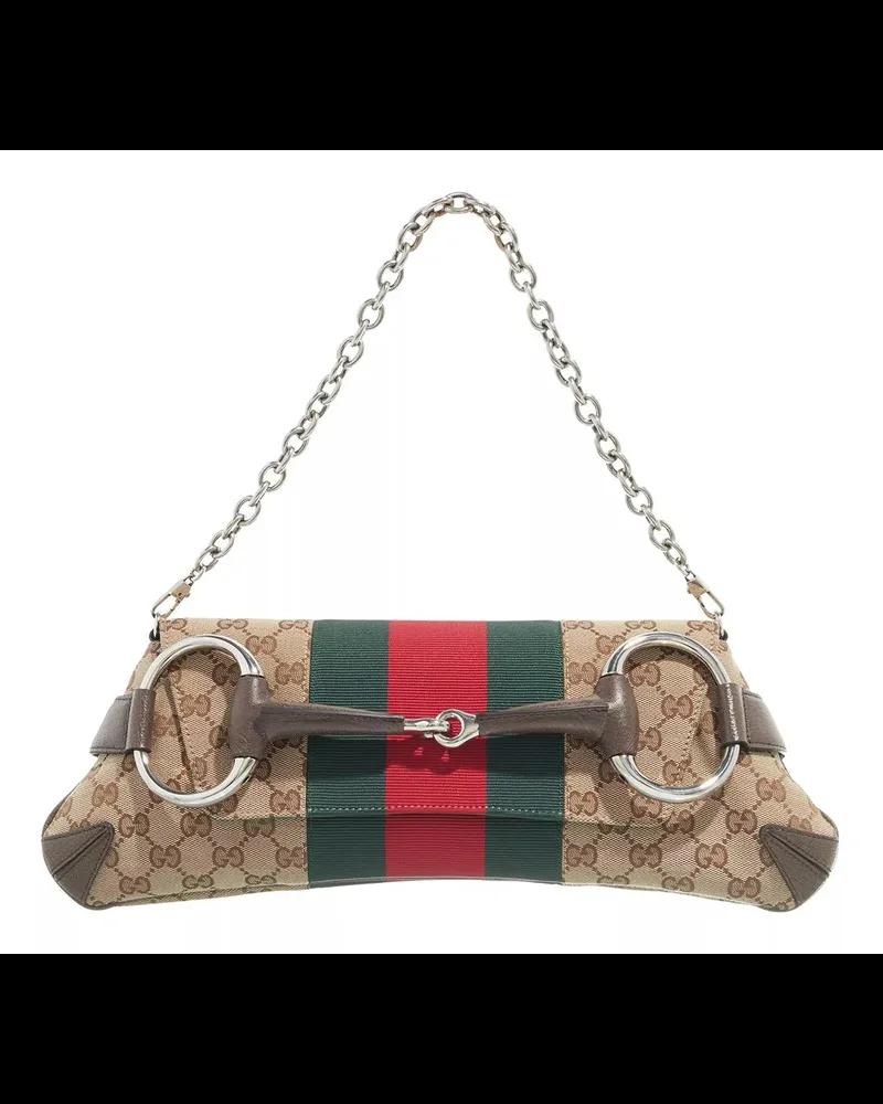 Gucci Hobo Bag Horsebit Chain Medium Shoulder Bag Beige